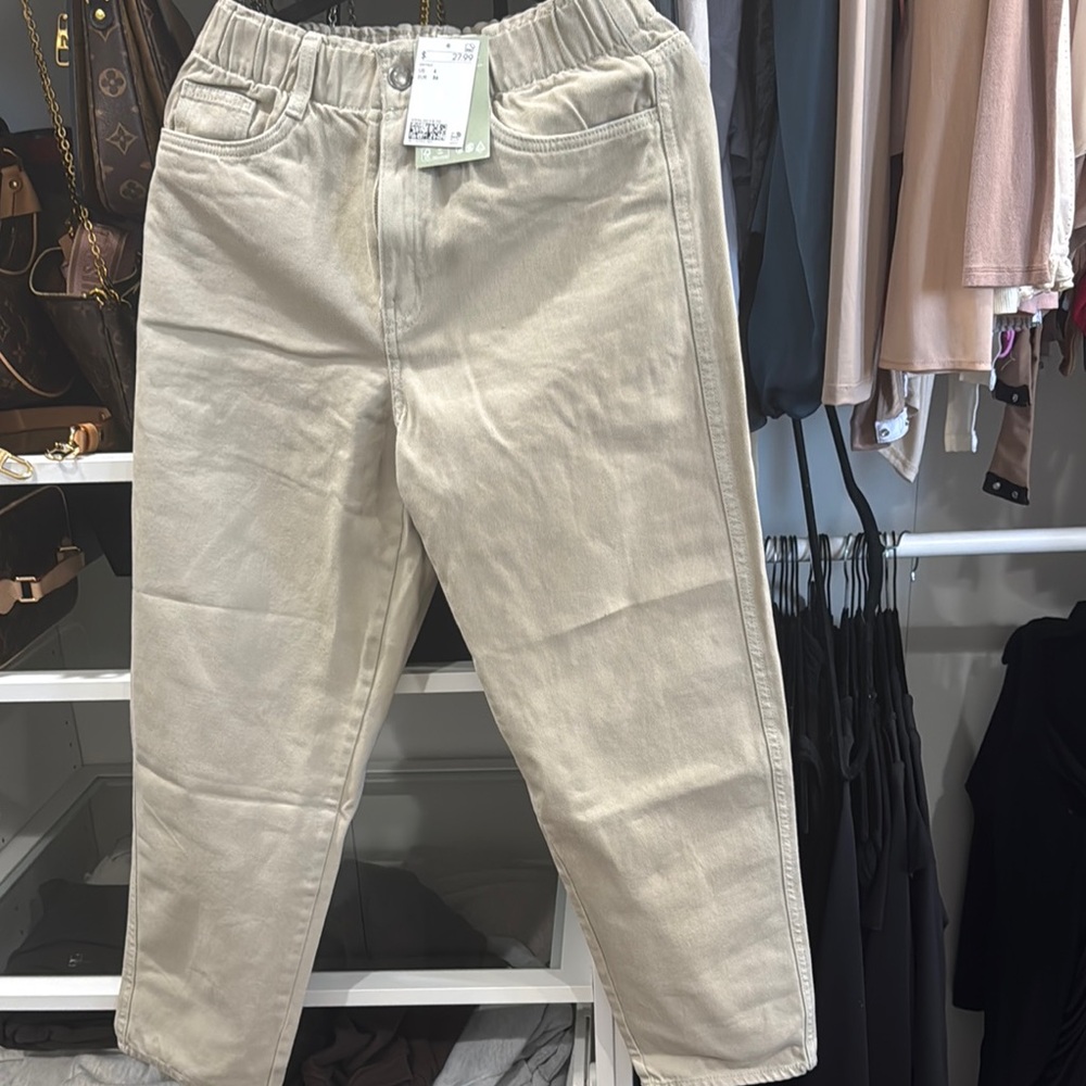 Beige Casual Pants